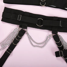 Load image into Gallery viewer, European And American Nightclubs Spice Girl Metal Chain Sexy Lingerie Three Piece Women's Set 23367
