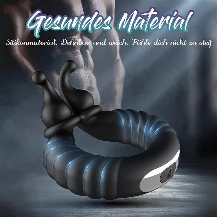 10 Frequency Vbration Longer Harder Vibrating Dual Penis Ring Dildo Stretchy Cock Ring