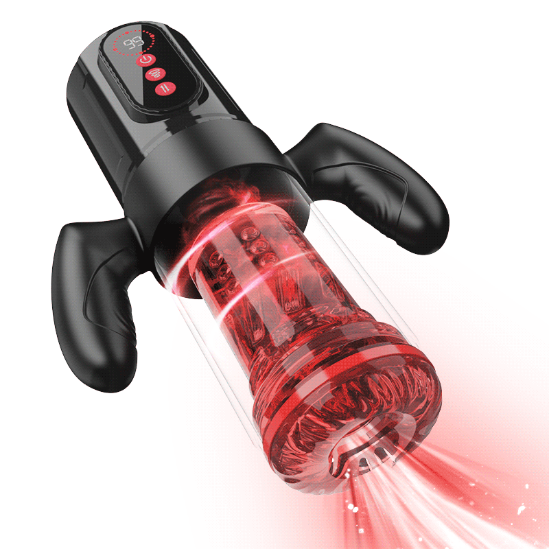 Wine & Beauty Handle Design 9 Thrusting & Rotating 9 Suction Adult Toys Mens Masturbator