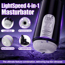Load image into Gallery viewer, Lightspeed - 4 in 1 Masturbator Cup 7 Thrutings &amp; 7 Rotatings Suction Cup Mount Magnetic Inner Liner