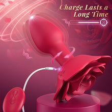 Load image into Gallery viewer, Double Stimulation Rose Female Sex Toy Anal Vibrator with Unique Anchor Design