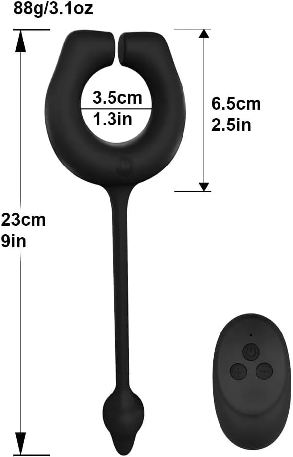 Vibrating Cock Ring with Anal Plug, Penis Ring Vibrator Magnet Adsorption Design, 10 Vibration Modes Adult Sex Toys for Men Coup