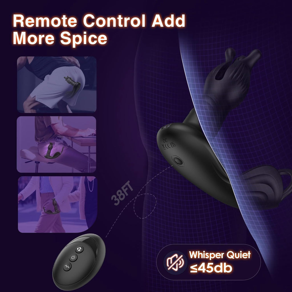 Prostate Massager Anal Toys, BEISAR Butt Plug Male Sex Toys for Men Sex Toy Anal Plug Adult Toys with 9 Tension Shock Flapping Thrusting Vibrating Cock Ring Anal Vibrator Dildo for Men S&M Paddles