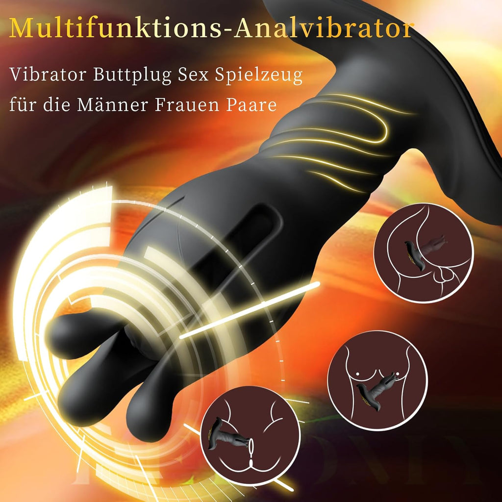 Anal vibrators for men, prostate stimulation, anal plugs for men, vibrating butt plugs, sex toys with Tension Shock function, sex toys for men, anal vibrators, anal dildos