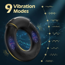 Load image into Gallery viewer, 9 Vibrations with Heating Penis Ring