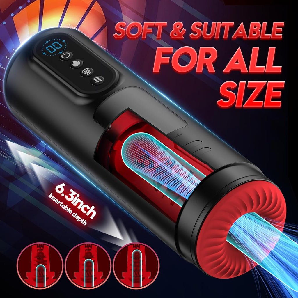 Automatic Male Mastusbafor Heat Men's Masterburbatar Sucking Men Masturebstor Machine Thrusting Machine Devices Suction Adult Toy Auto Bj Machine Pocket Puzzy Man Masturebstor Electric Sweater