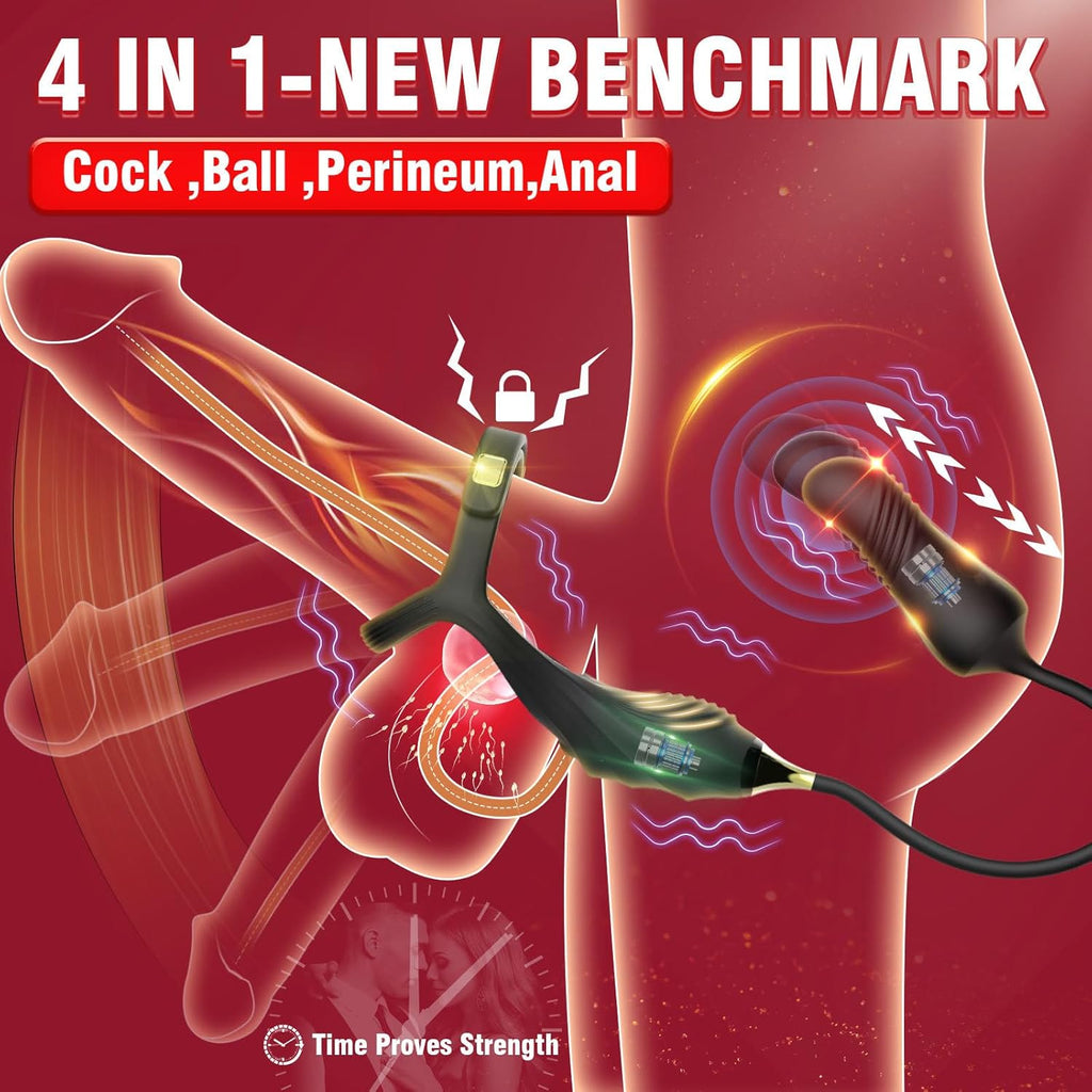 10 Modes Prostrate Massager and one-Touch Recovery Portable Soft Silicone Easy to wear Powerful Silent and Waterproof Beautifully Packaged Man Ladies Gift Pleasure.-SIY4-5, Black-5